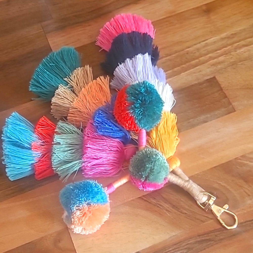 Large Tassel Pom Pom Key Chain/Purse Charm